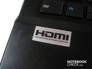 Einziger Gehäuseaufkleber: HDMI übertragt Bild und Ton in hervorragender Qualität