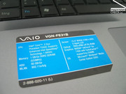 Sony Vaio VGN-FE31B Ansicht Sony Vaio VGN-FE31B Ansicht