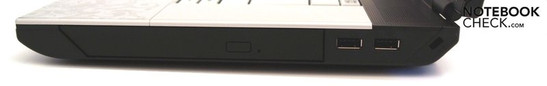 Rechte Seite: optischer LW, 2x USB-2.0, Kensington Slot