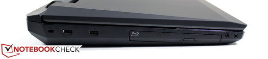 Linke Seite: Audio (Kopfhörer, Mikrofon), Blu-Ray, 2x USB 2.0, Kensington
