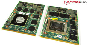 GTX 560M (links) vs. GTX 580M (rechts) GTX 560M (links) vs. GTX 580M (rechts)