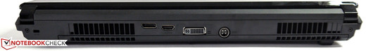 Rückseite: Kensington-Lock, DisplayPort, HDMI, DVI (Single-Link), Netzanschluss Rückseite: Kensington-Lock, DisplayPort, HDMI, DVI (Single-Link), Netzanschluss