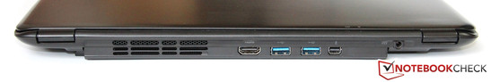 Rückseite: HDMI, 2x USB 3.0, Thunderbolt, Netzteilanschluss