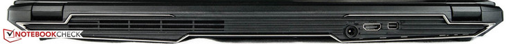hinten: Netzanschluss, HDMI-Ausgang, Mini-DisplayPort