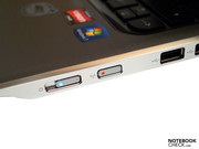 Auch der Einschalter und der WLAN Switch haben direkt eine Status-LED integriert.