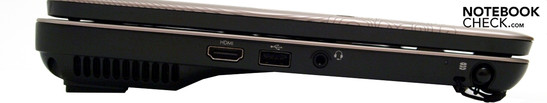 Linke Seite: Lüfter, HDMI, USB, Headset, Stylus