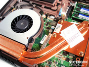 Der linke Lüfter kümmert sich um die Abwärme der CPU Der linke Lüfter kümmert sich um die Abwärme der CPU