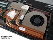 Nvidias GeForce GTX 470M benötigt eine große Kühlkonstruktion.