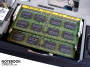 Der DDR3-Arbeitsspeicher reicht von zwei bis zu acht GByte. Der DDR3-Arbeitsspeicher reicht von zwei bis zu acht GByte.