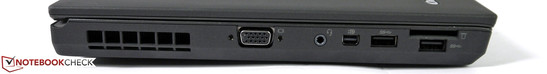 Links: VGA, Audio, Mini-DisplayPort, 2 x USB 3.0, Cardreader
