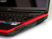 An Anschlüssen findet man alle für ein Gaming Notebook relevanten Ports am Gerät.