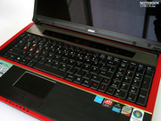 Bei der Tastatureinheit treffen wir auf ein bekanntes Layout von MSI.