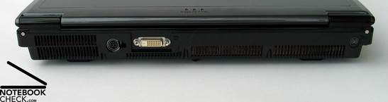 Rückseite: Netzanschluss, DVI, S-Video In