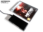 Das Netzteil verfügt über eine moderate Größe