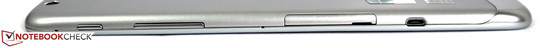oben: Ein-/ Ausschalter, Lautstärkewippe, Cardreader, Micro-USB 2.0