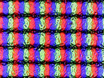 RGB Pixelstruktur und matte Oberfläche unter dem Mikroskop