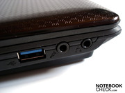 USB 3.0 und 2x Sound sind ebenfalls auf der linken Seite zu finden