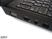 Externe Monitore lassen sich per VGA, HDMI und (Mini-)DisplayPort anschließen. Externe Monitore lassen sich per VGA, HDMI und (Mini-)DisplayPort anschließen.