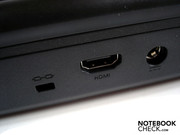 Den Abschluss bilden ein Kensington Lock und ein HDMI-Anschluss Den Abschluss bilden ein Kensington Lock und ein HDMI-Anschluss