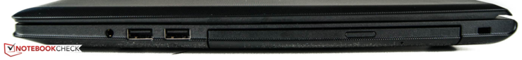 rechts: Audio-Combo, 2x USB 2.0, Kensington Lock
