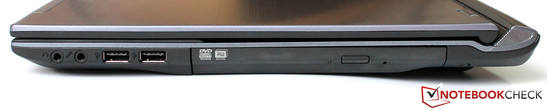 rechte Seite: Kopfhörer, Mikrofon, 2x USB 2.0, DVD-Brenner rechte Seite: Kopfhörer, Mikrofon, 2x USB 2.0, DVD-Brenner
