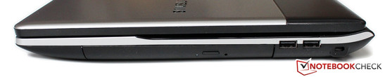 rechte Seite: DVD-Brenner, 2x USB 2.0, Kensington Lock rechte Seite: DVD-Brenner, 2x USB 2.0, Kensington Lock