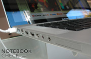 Große Schwachstelle des MacBook Pro's ist die spärliche Schnittstellenausstattung.