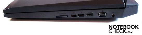 Rechte Seite: Kartenleser, 2x USB 2.0, HDMI, VGA, DC-in