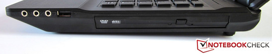 rechte Seite: 3x Sound, USB 2.0, optisches Laufwerk