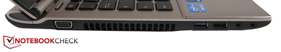 linke Seite: VGA, USB 3.0, USB 2.0, Mikrofon, Kopfhörer linke Seite: VGA, USB 3.0, USB 2.0, Mikrofon, Kopfhörer