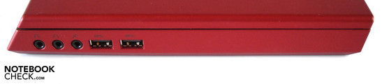 Rechte Seite: 3x Sound, 2x USB 3.0 Rechte Seite: 3x Sound, 2x USB 3.0