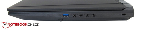 rechte Seite: USB 3.0, 4x Sound, Kensington Lock