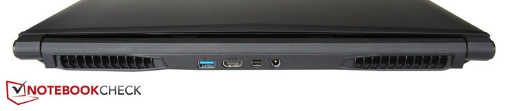 Rückseite: USB 3.0, HDMI, Mini-DisplayPort, Stromeingang