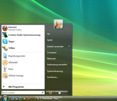 Das Startmenü von Windows Vista mit seiner praktischen Suchleiste