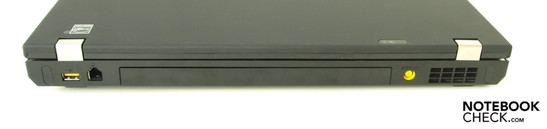 Rückseite: USB-2.0, Modem, Akku, Stromanschluss, Lüfter