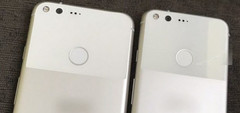 Links das Pixel XL, rechts das Pixel: Die neuen Phones von Google in Weiß.