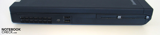 Linke Seite: PC Card, ExpressCard, 2x USB, Firewire Linke Seite: PC Card, ExpressCard, 2x USB, Firewire