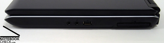 Rechte Seite: Audio Ports, USB 2.0, ExpressCard
