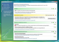 Das Sicherheitscenter von Windows Vista ist eine aufgebohrte XP-Variante
