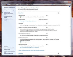 Windows 7: Wartungscenter, Bereich Sicherheit