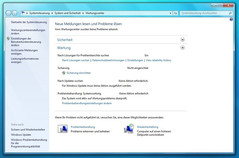 Windows 7: Wartungscenter, Bereich Wartung