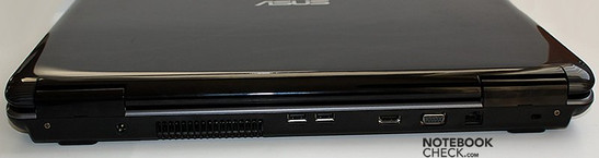 Rückseite: Stromanschluss, Lüfter, 2x USB, HDMI, VGA, LAN, Kensington Lock Rückseite: Stromanschluss, Lüfter, 2x USB, HDMI, VGA, LAN, Kensington Lock