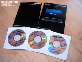 Zwei Bedienungsanleitungen, Treiber- & Support-DVD sowie Windows 7 Home Premium 32 & 64bit Recovery Zwei Bedienungsanleitungen, Treiber- & Support-DVD sowie Windows 7 Home Premium 32 & 64bit Recovery