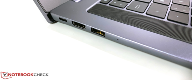 Links: USB-C (Laden, Datenübertragung & DisplayPort-Alt), HDMI, USB-A (3.2 Gen.1)