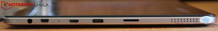 Links: micro-SD-Reader, USB-C 3.0, mini-HDMI, micro-USB, Kopfhörer