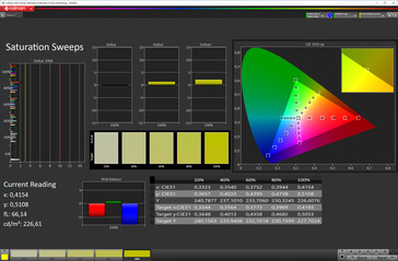 Farbsättigung (Bildschirmfarbe Standard [unten], Zielfarbraum sRGB)