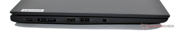 links: 2x USB C 3.2 Gen 2, miniEthernet/Dockingport, HDMI 2.0, USB A 3.2 Gen 1, 3.5mm Audio