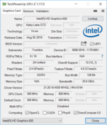 Systeminfo: GPU-Z Intel HD Graphics 620