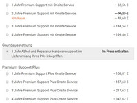 Service-Optionen Dell Inspiron 15 5579 (Quelle: Dell)