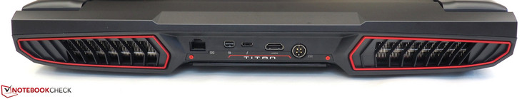 Rückseite: RJ45-LAN, Mini-DisplayPort, Thunderbolt 3, HDMI, DC-in